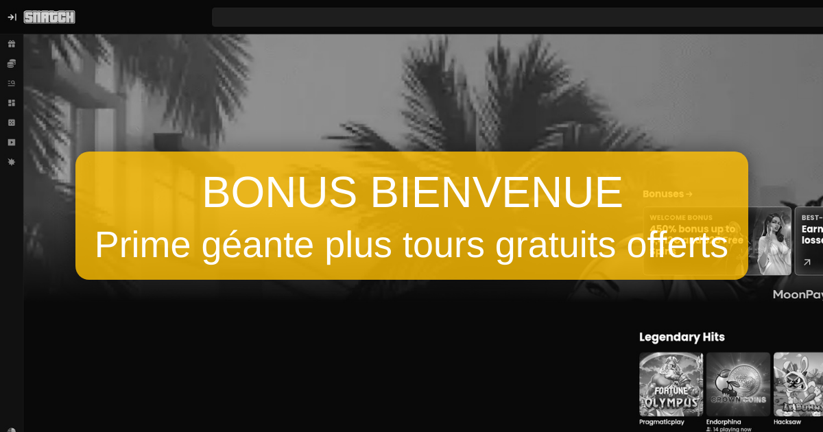Snatch Casino France - Bonus 100€ + 150 Tours Gratuits